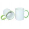 Cana (cana) cu maner colorat, bordura ceramica colorata pentru imprimare prin sublimare